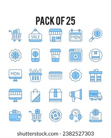 25 Cyber Monday. icons Pack. vector illustration.