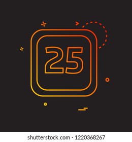 25 Date Calender icon design vector