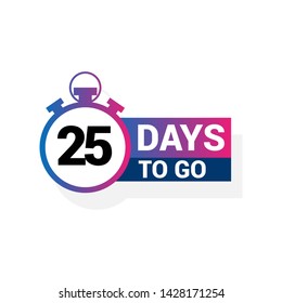 25 Days Go Banner Flat Style Stock Vector (Royalty Free) 1428171254