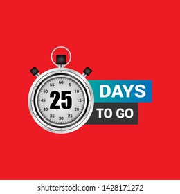 25 days to go banner. flat style. days to go concept
