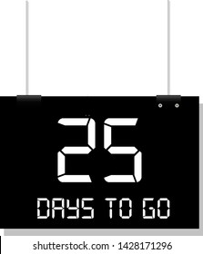 25 days to go banner. flat style. days to go concept