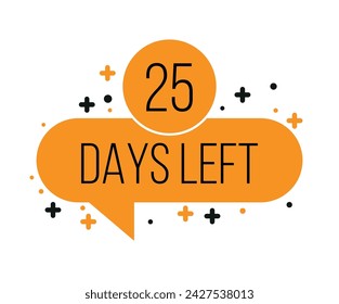 Quedan 25 días de globo. Cuenta días restantes de diseño vectorial. Banner para negocios, eventos y fechas especiales