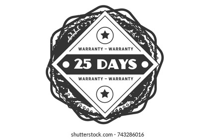 25 days warranty icon vintage rubber stamp guarantee