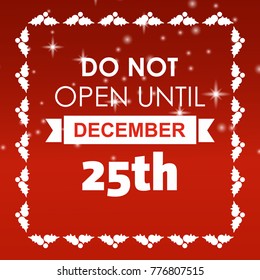 25 dec typographic with red background and frame