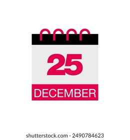 25 december calendar date icon vector eps