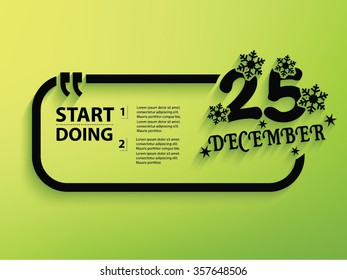 25 December Design and text box,vector