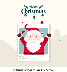 25 december merry christmas vector design. Santa Claus themed emerged from the post. suitable for post feeds and others.