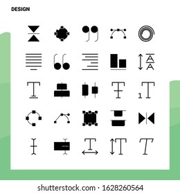 25 Design Icon set. Solid Glyph Icon Vector Illustration Template For Web and Mobile. Ideas for business company.