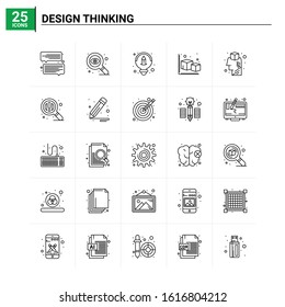 25 Design Thinking icon set. vector background