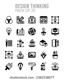 25 Design Thinking. icons Pack. vector illustration.