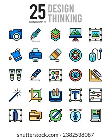 25 Design Thinking. icons Pack. vector illustration.