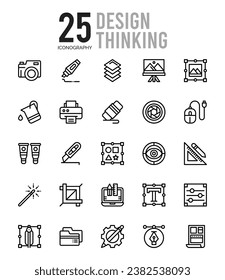 25 Design Thinking. icons Pack. vector illustration.