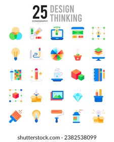 25 Design Thinking. icons Pack. vector illustration.
