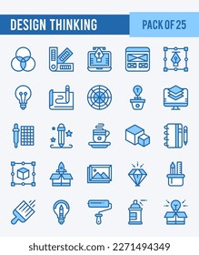 25 Design Thinking. Two Color icons Pack. vector illustration.