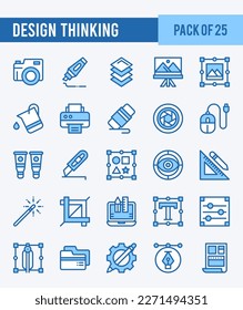 25 Design Thinking. Two Color icons Pack. vector illustration.