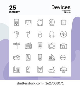 25 Devices Icon Set. 100% Editable EPS 10 Files. Business Logo Concept Ideas Line icon design