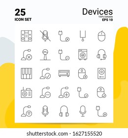 25 Devices Icon Set. 100% Editable EPS 10 Files. Business Logo Concept Ideas Line icon design