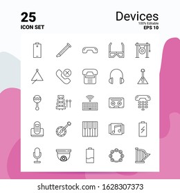 25 Devices Icon Set. 100% Editable EPS 10 Files. Business Logo Concept Ideas Line icon design