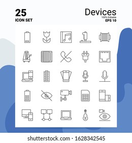 25 Devices Icon Set. 100% Editable EPS 10 Files. Business Logo Concept Ideas Line icon design