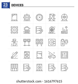 25 Devices icon set. vector background