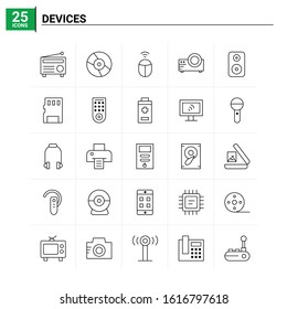 25 Devices icon set. vector background