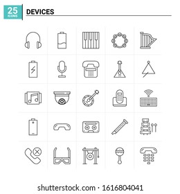 25 Devices icon set. vector background