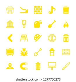 25 dirty icons with garbage can and magnet in this set