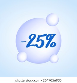 A 25% discount badge. Simple minimalist design. Vector illustration
