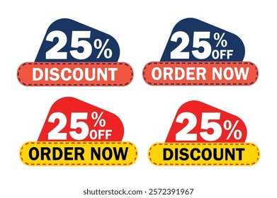 25% discount banner vector icon