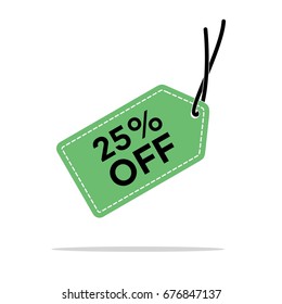 25% Discount Hang Tag Vector Template. Flat Illustration Design. Vector EPS 10.
