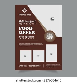 El 25% de descuento ofrece un folleto de Buffet Delicious para el diseño de plantillas de comida para restaurantes.