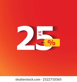 25% Discount Sale Illustration Design Collection Set Vector