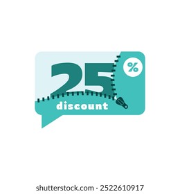 25% Discount Sale Tag Label Vector Template Design Illustration