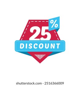 25% Discount Sale Vector Design Collection Template Illustration Flat