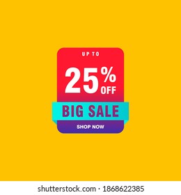 25 discount, Sales Vector badges for Labels, , Stickers, Banners, Tags, Web Stickers, New offer. Discount origami sign banner