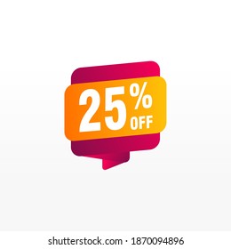 25 discount, Sales Vector badges for Labels, , Stickers, Banners, Tags, Web Stickers, New offer. Discount origami sign banner