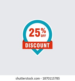 25 discount, Sales Vector badges for Labels, , Stickers, Banners, Tags, Web Stickers, New offer. Discount origami sign banner