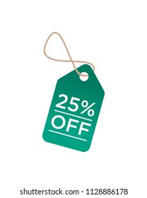 25% Discount Tag Icon Vector Logo Template