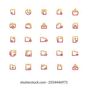 25 Document File Collection Of Icons. Gradient