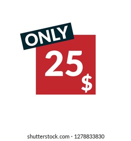 25 dollars only - emblem, label, badge,sticker, logo.Designed for your web site design, logo, app, UI - Vektor - Vektor - Vektor 