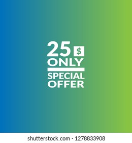 25 dollars only - emblem, label, badge,sticker, logo.Designed for your web site design, logo, app, UI - Vektor - Vektor - Vektor 