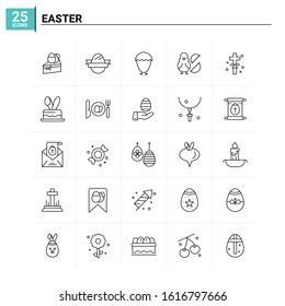 25 Easter icon set. vector background