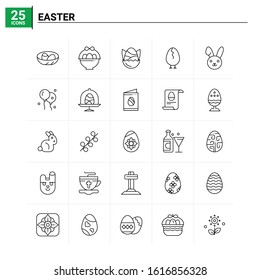 25 Easter icon set. vector background