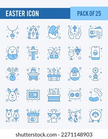 25 Pascua. Paquete de dos iconos de color. ilustración vectorial.