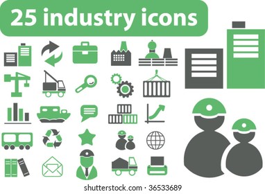 25 eco industry icons. vector