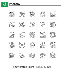 25 Ecology icon set. vector background