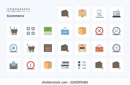 25 Ecommerce Flat color icon pack