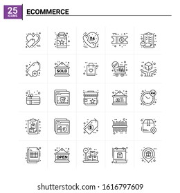 25 Ecommerce icon set. vector background