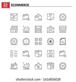 25 ECommerce icon set. vector background