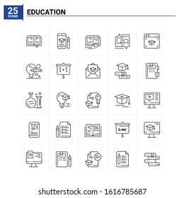 25 Education icon set. vector background